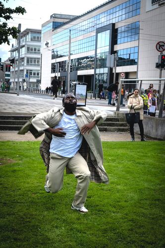 Favour Odusola in movement at Spencer Dock