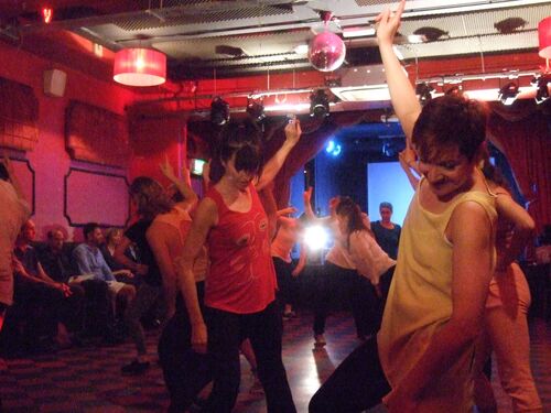 An ensemble of participants in movement