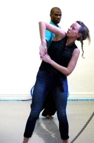 Two participants in movement