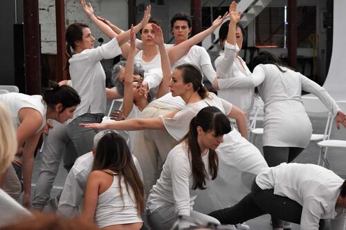 An ensemble of participants in movement