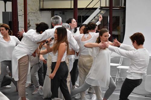 An ensemble of participants in movement