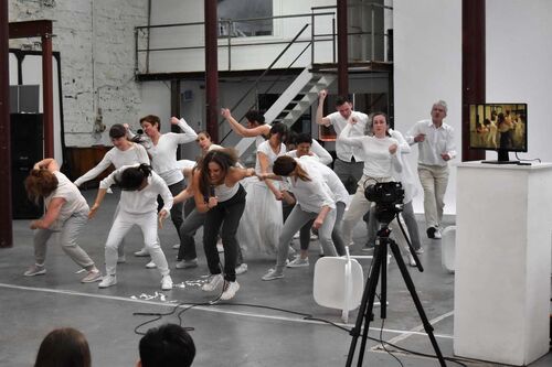 An ensemble of participants in movement