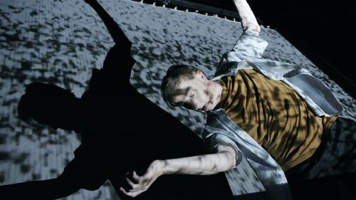 David Bolger lit with projections