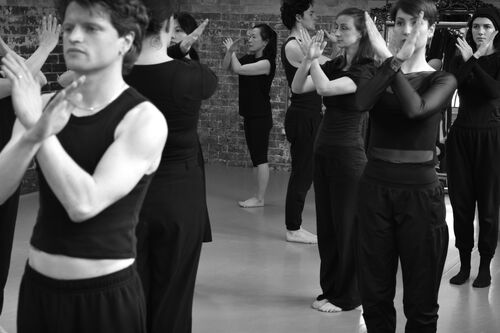 Participants in movement in the CoisCéim studio