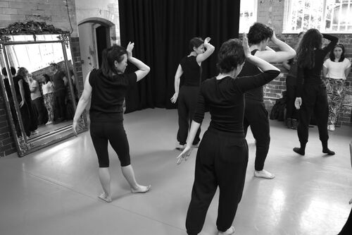 Participants in movement in the CoisCéim studio