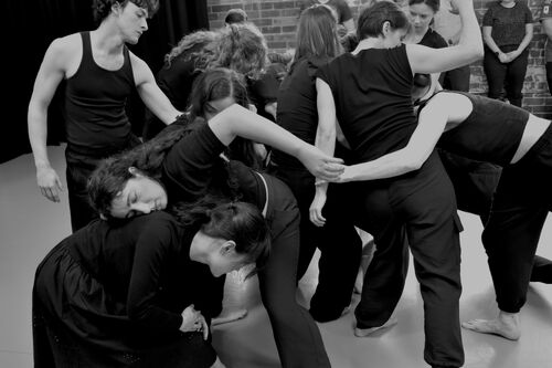 Participants in movement in the CoisCéim studio