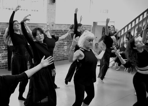 Participants in movement in the CoisCéim studio