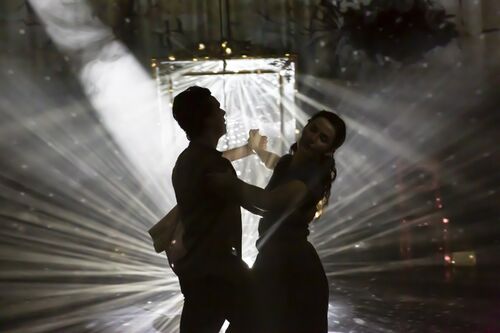 A couple dancing a waltz