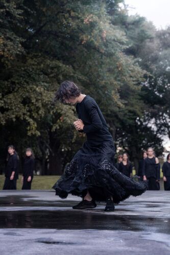 A dancer in a movement