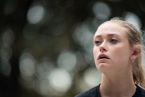 A woman's face with the tears